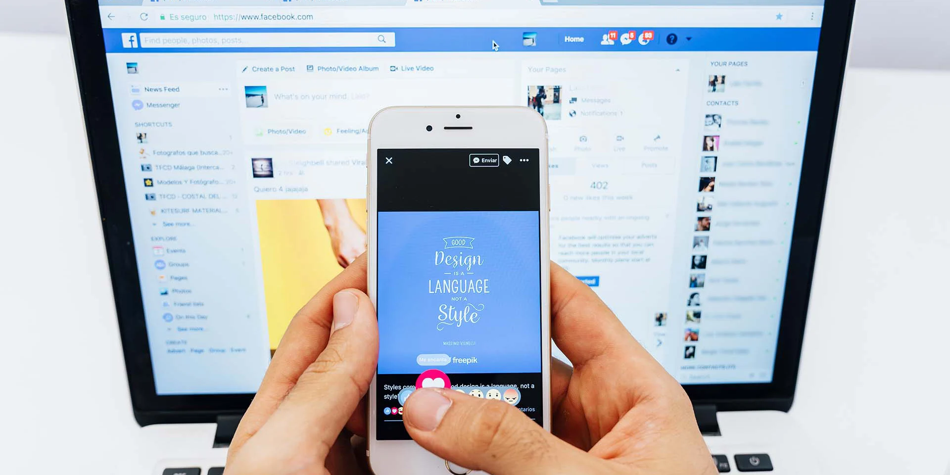 redes sociales en el diseño web